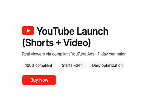 YouTube Launch (Shorts + Video) Real Viewers via YouTube Ads